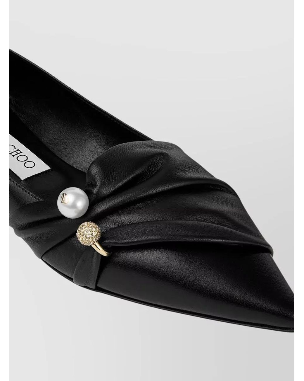 Jimmy Choo Black Leather Ballerina Loafers