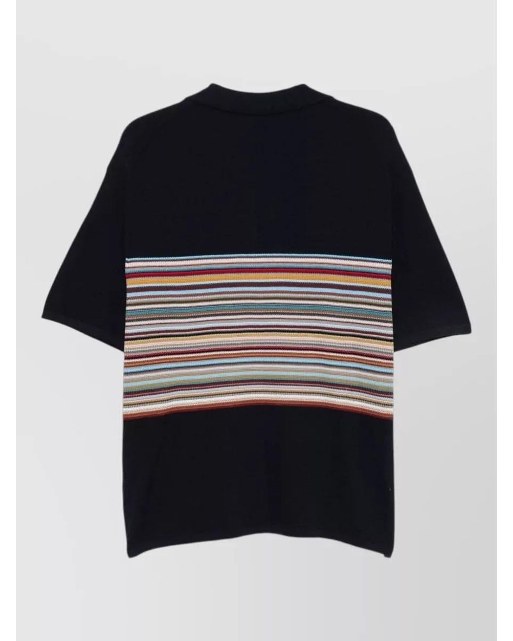 Paul Smith Blue Striped Knit Short-Sleeve Polo Shirt for men