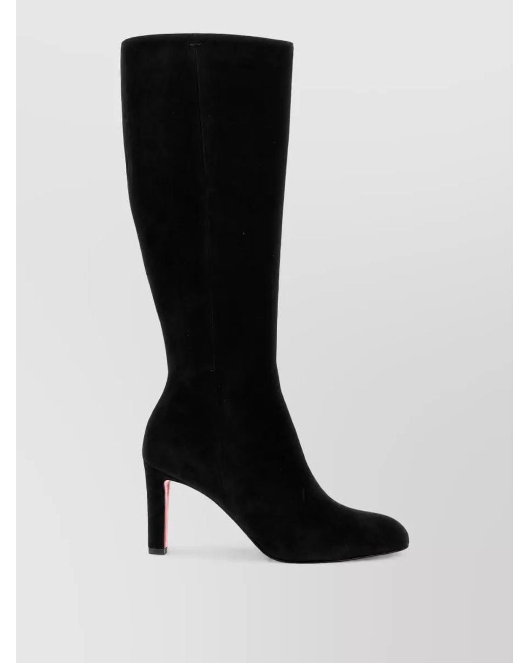 Christian Louboutin Black Suede Leather Knee-High Boots