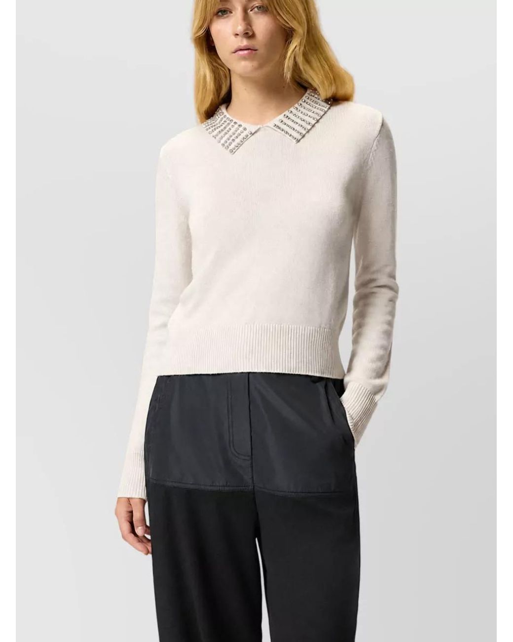 Pinko Natural Cashmere Wool Cardigan
