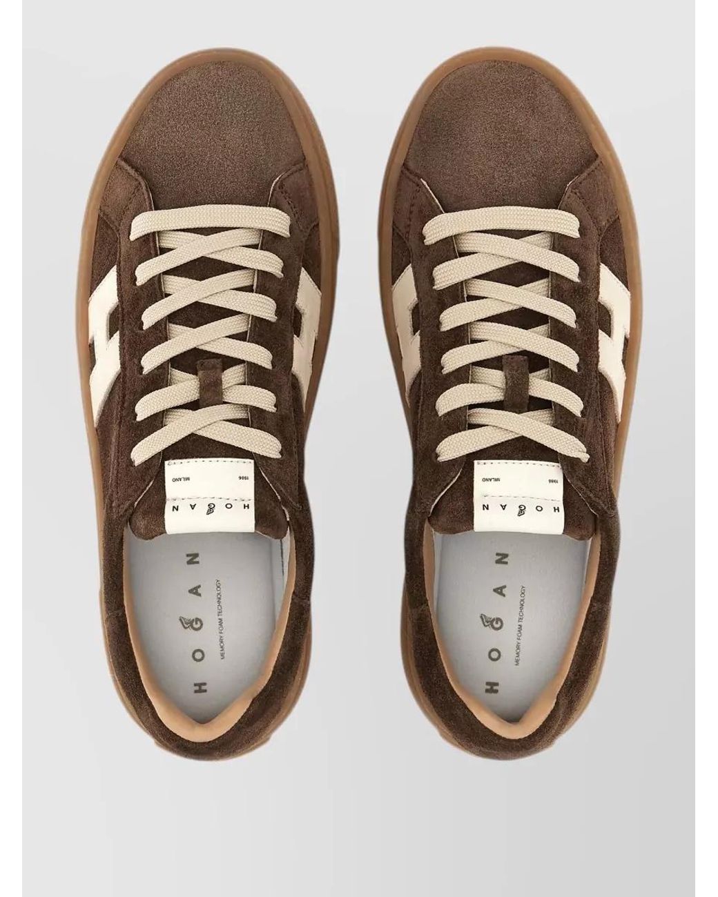 Hogan Brown Suede Low-Top Sneakers for men