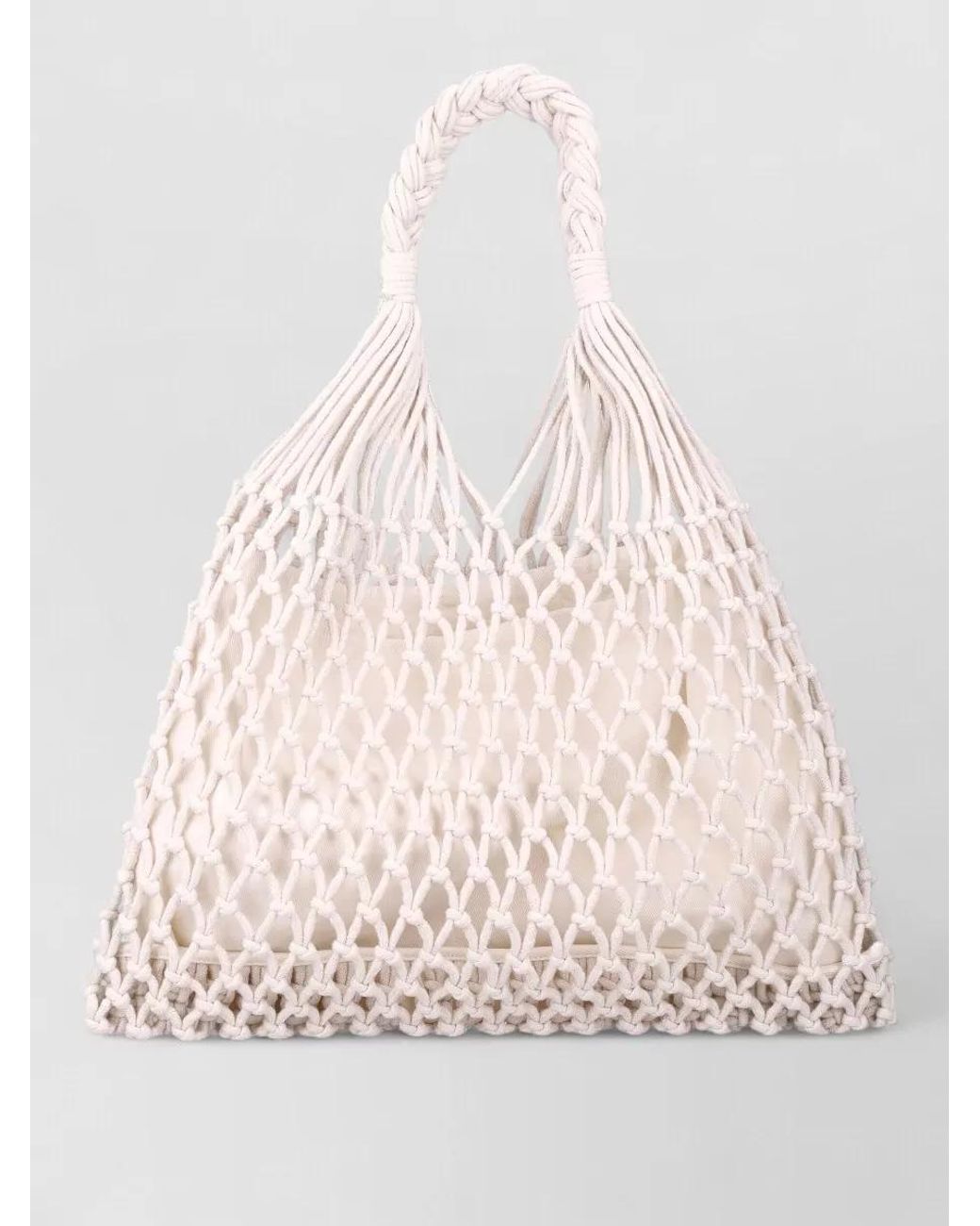 Frankie Shop Natural Cotton Macrame Tote Bag