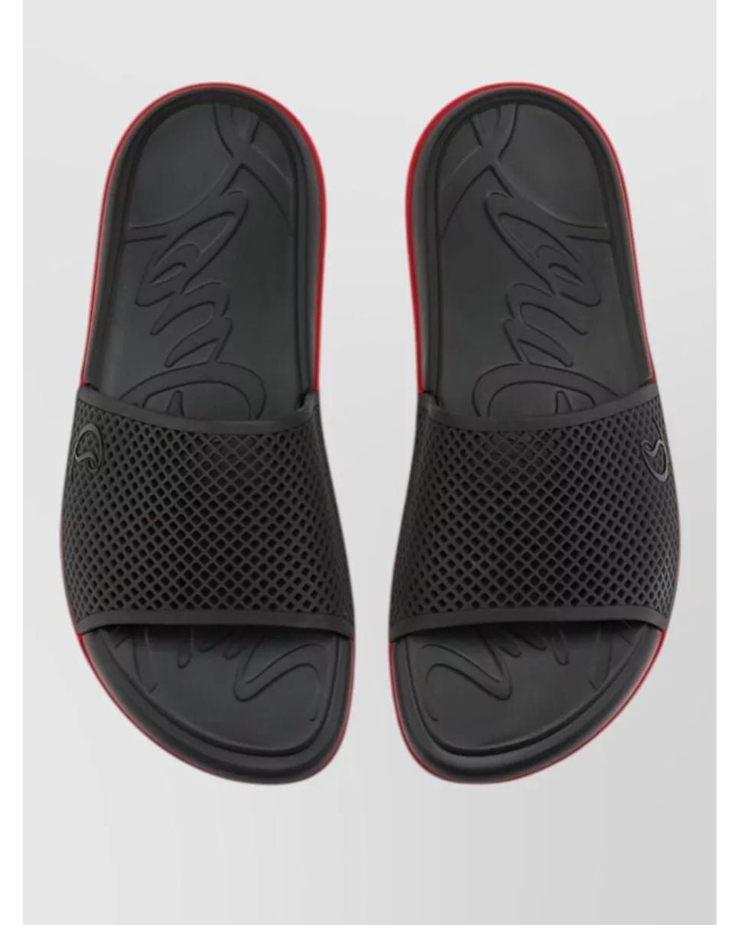 Christian Louboutin Red Rubber Slides for men