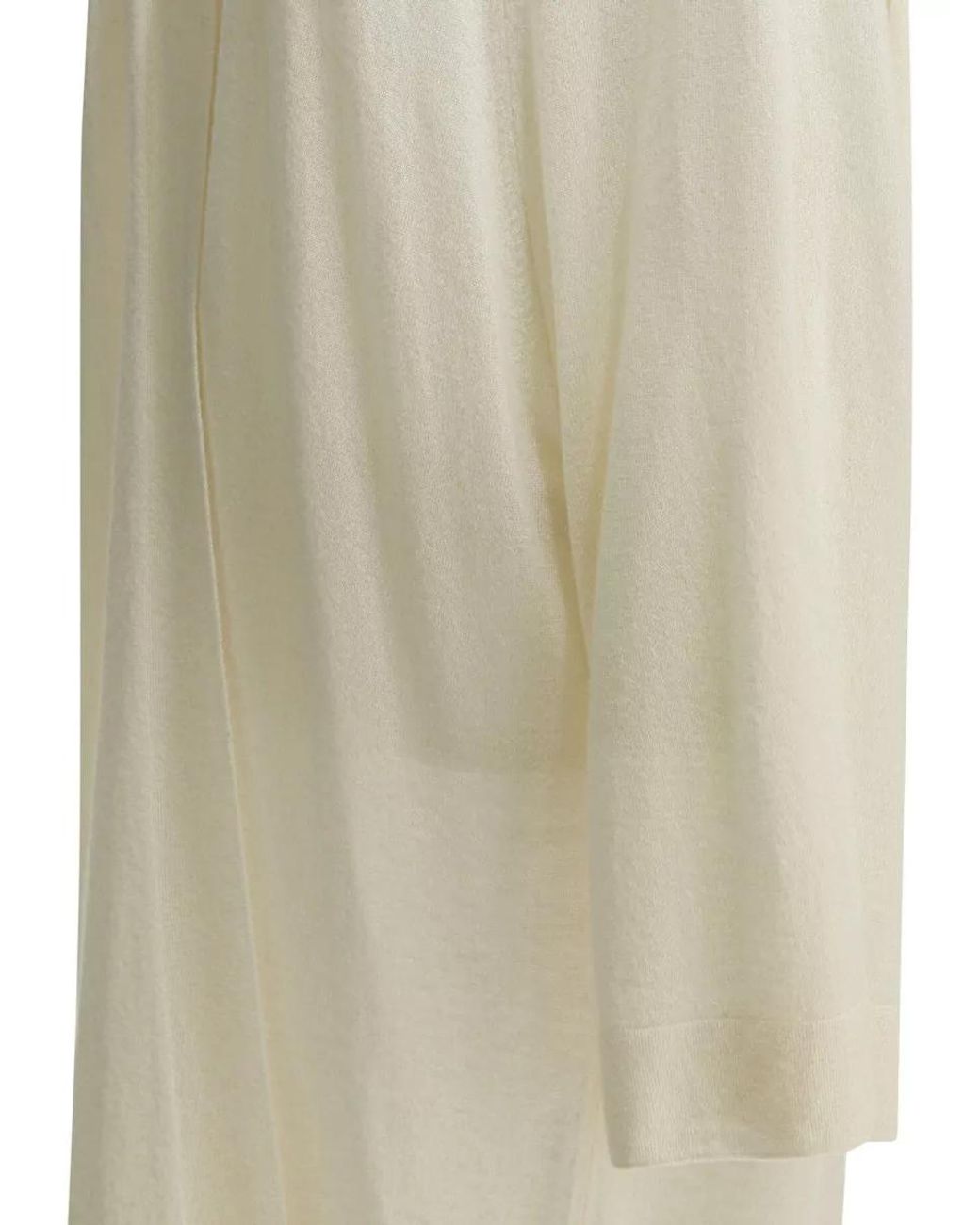 Sa Su Phi White Cashmere Silk Long Dressing Gown