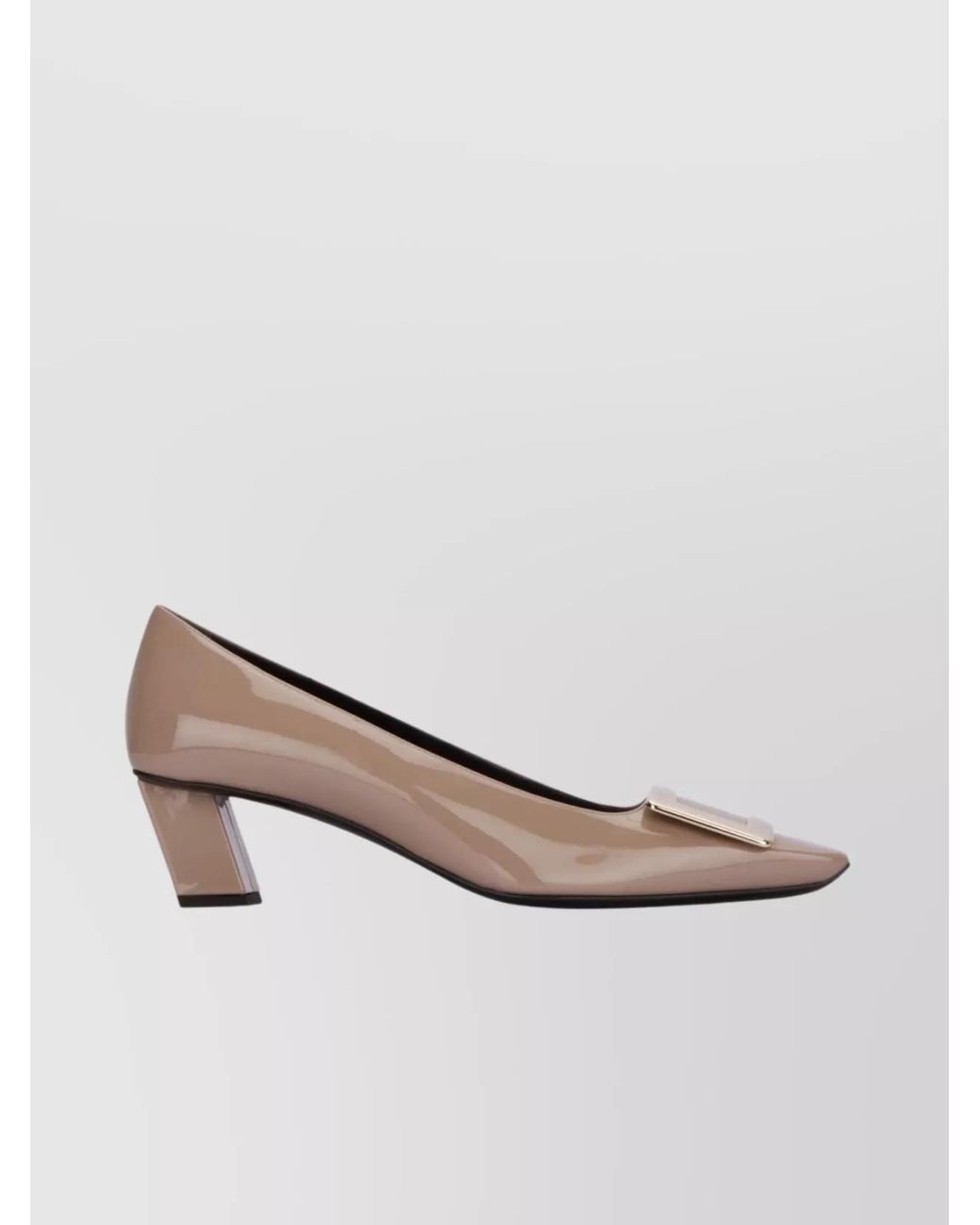 Roger Vivier White Patent Leather Belle Vivier Pumps