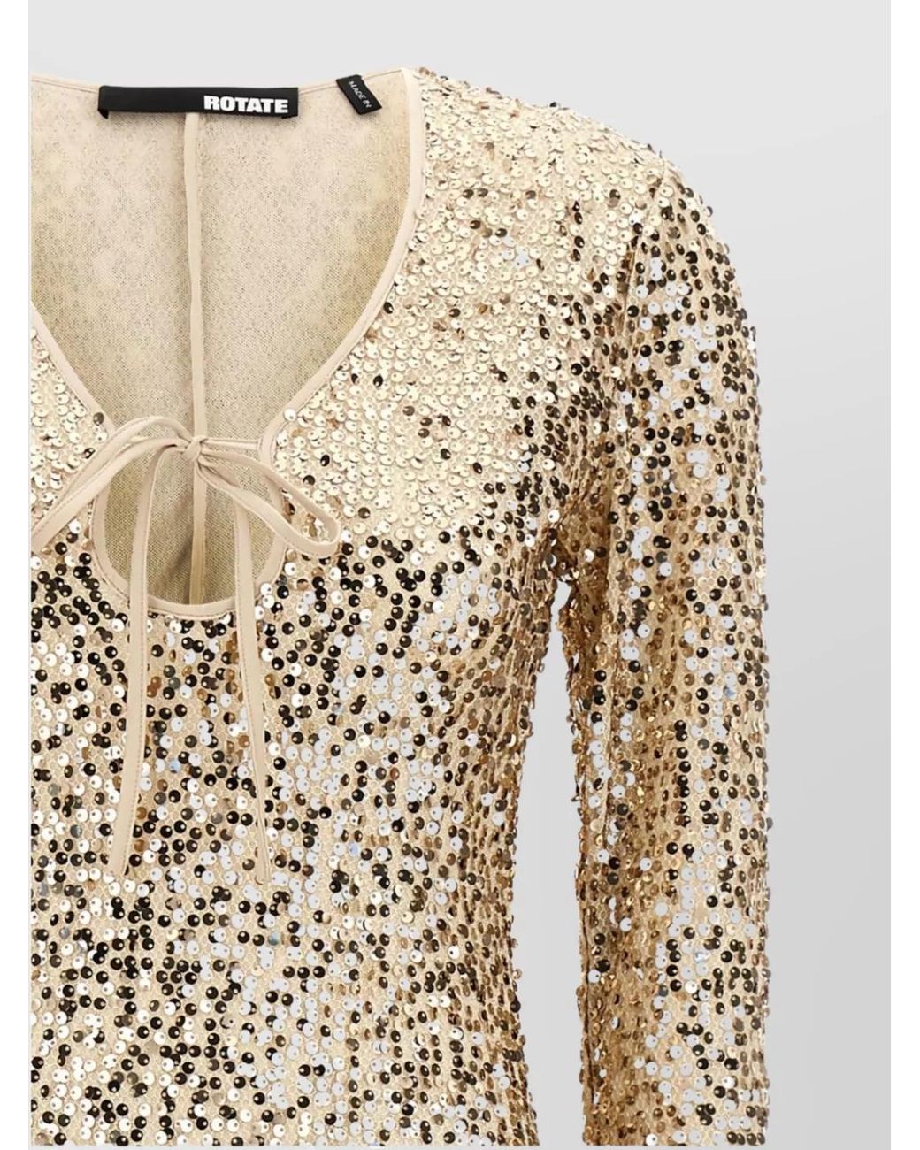 ROTATE BIRGER CHRISTENSEN Natural 'Sequins Midi' Dress Net