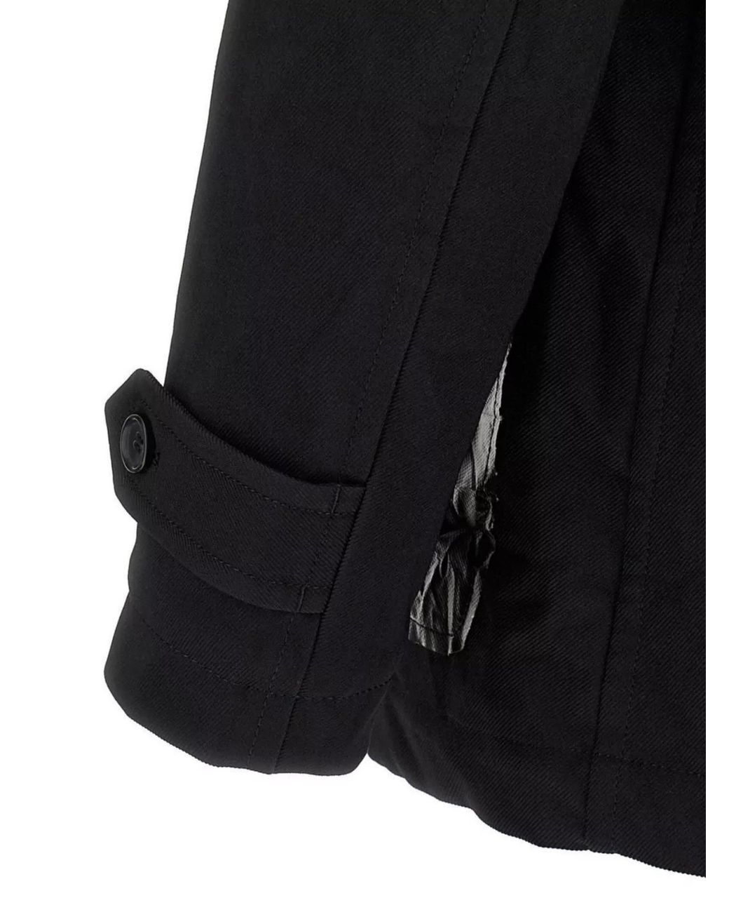 Comme des Garçons Black Double-Breasted Peacoat for men
