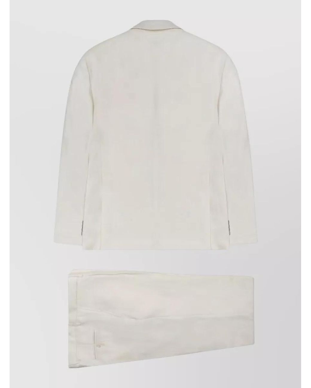 Tagliatore White Linen Single Breasted Coat for men