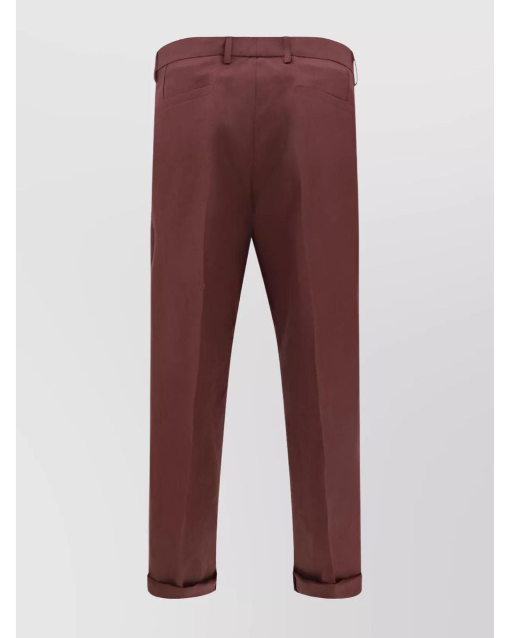 Dolce & Gabbana Red Linen Straight-Leg Trousers for men