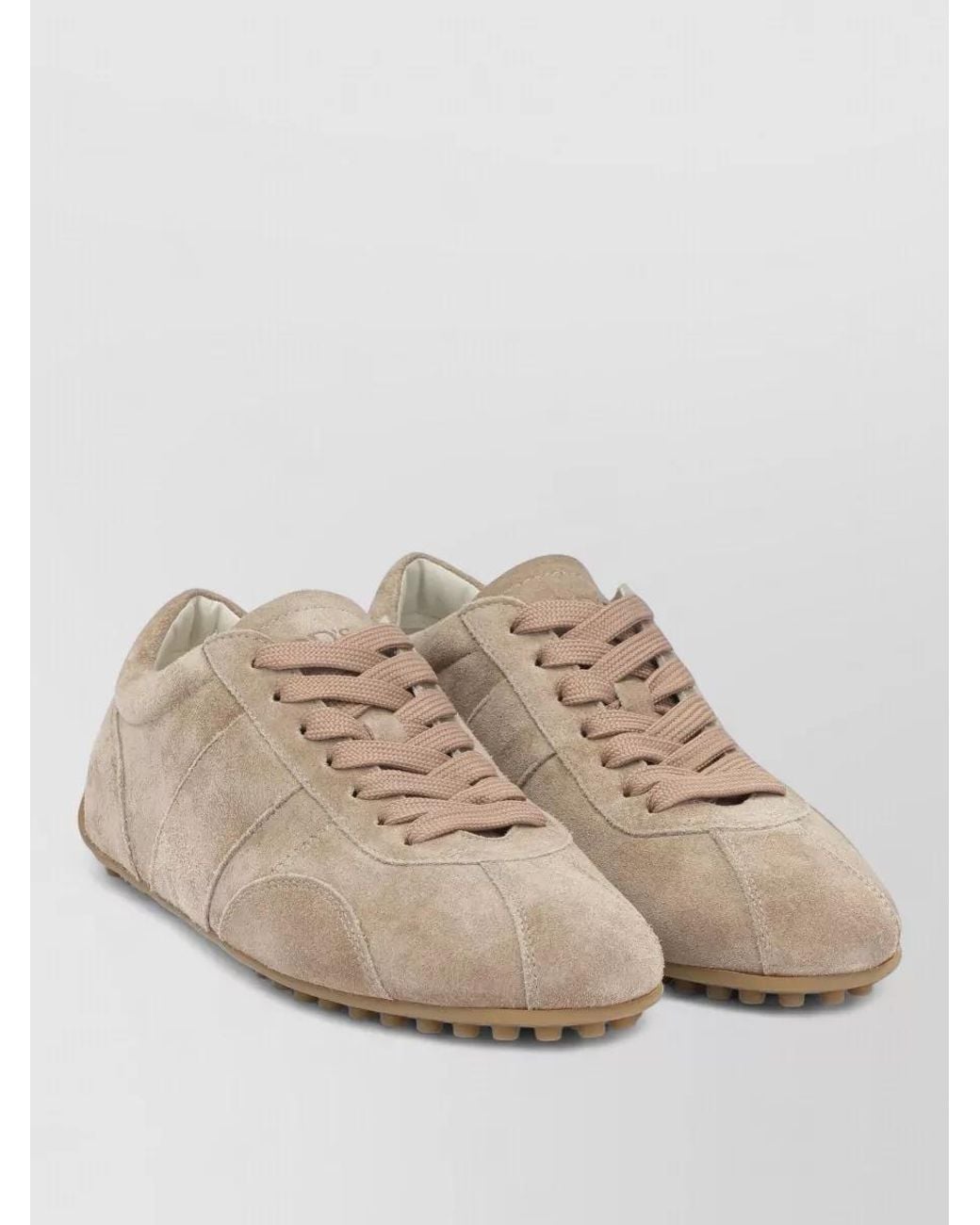 Tod's Natural Leather Lace-Up Sneakers