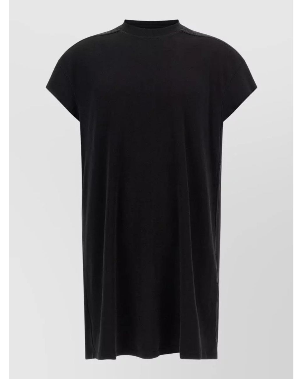 Rick Owens Black Cotton Oversized Short-Sleeve T-Shirt for men