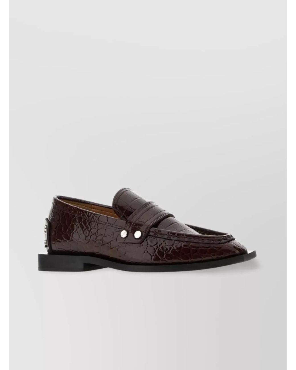 Ganni Brown Synthetic Leather Loafers