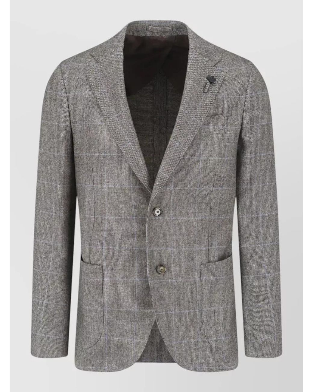 Lardini Gray Wool Suit Jacket for men