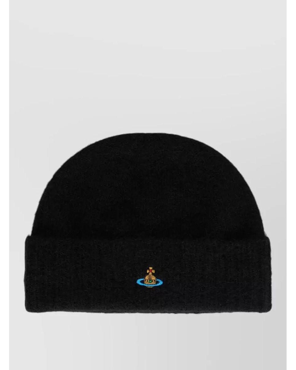 Vivienne Westwood Black Alpaca Mohair Knitted Beanie