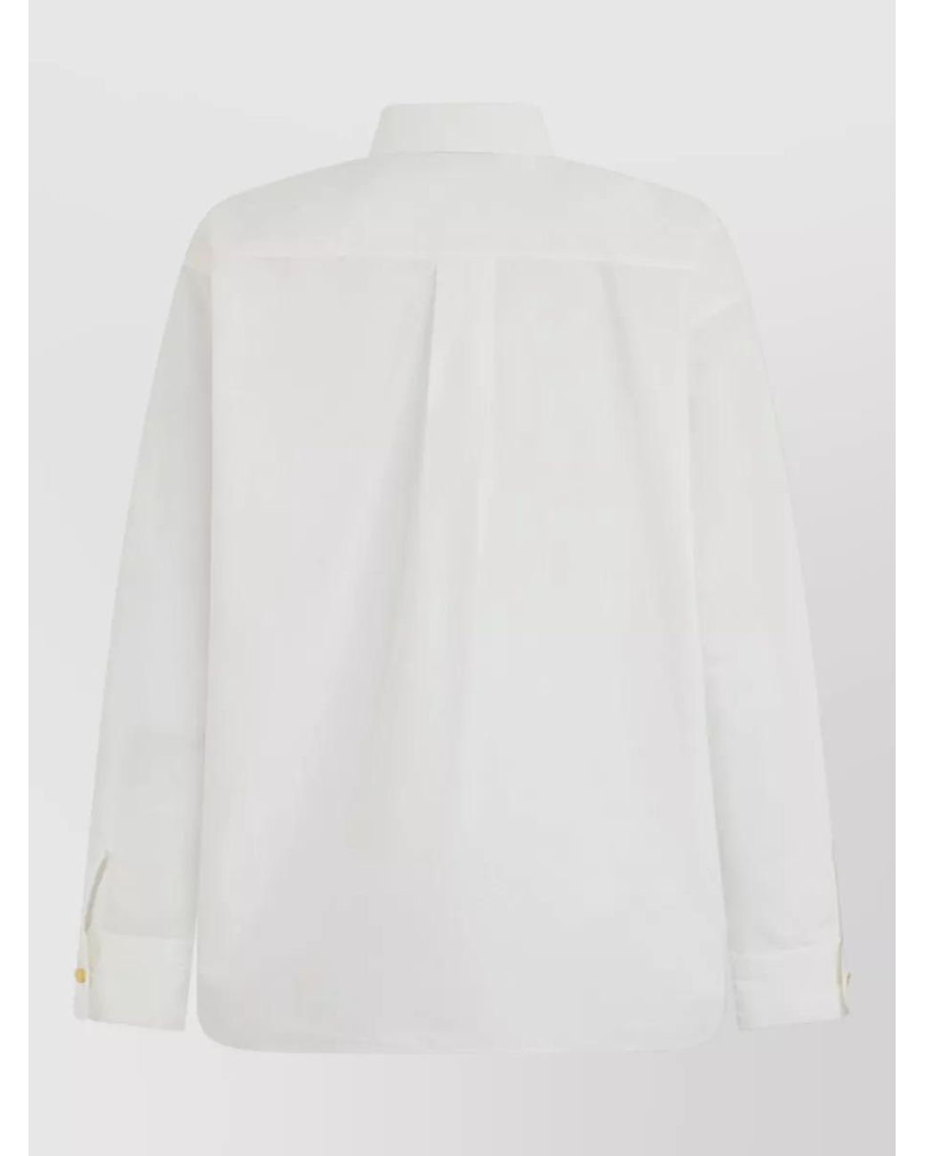 Alberta Ferretti White Cotton Ruffled Long-Sleeve Shirt