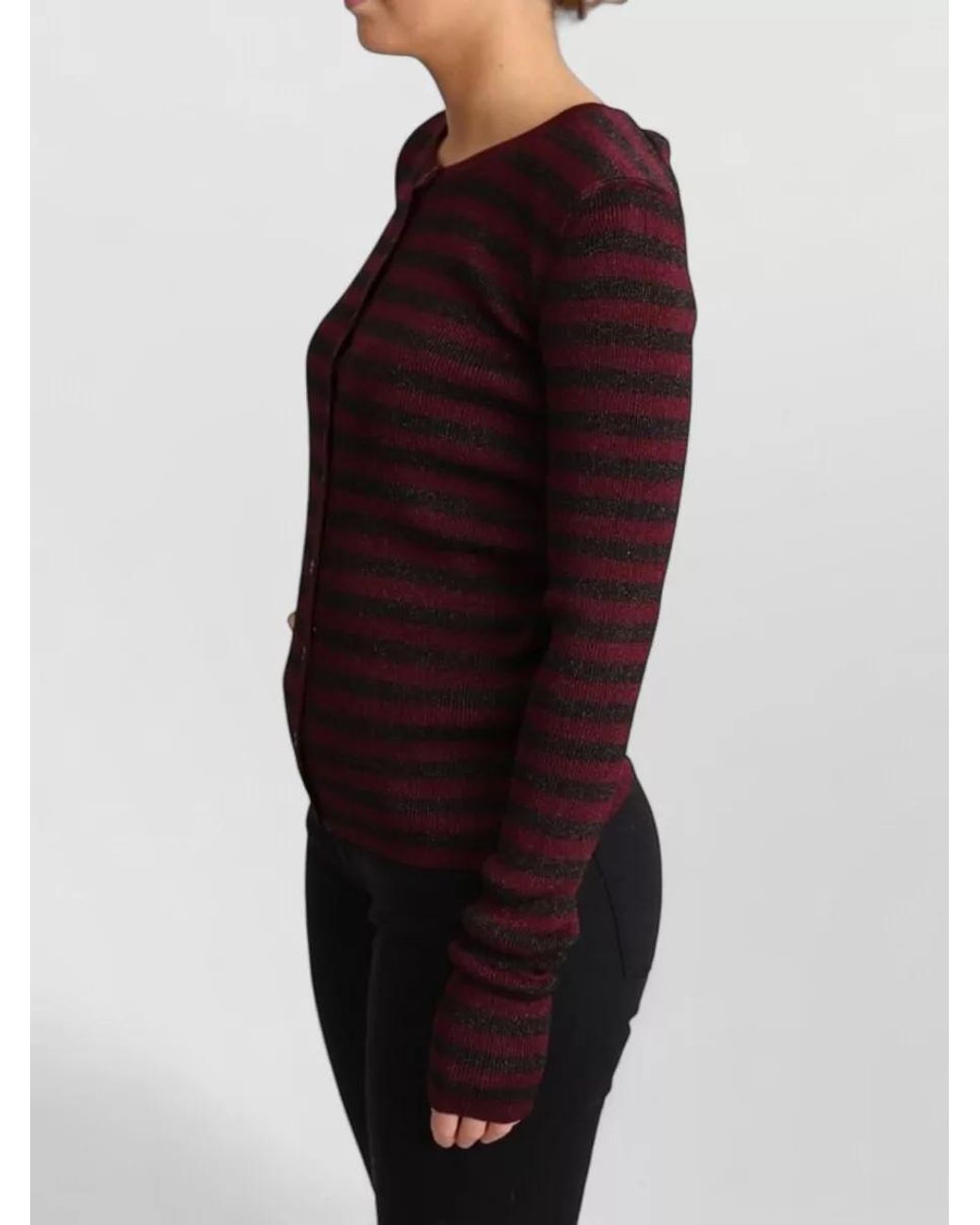 Dolce & Gabbana Purple Striped Cardigan