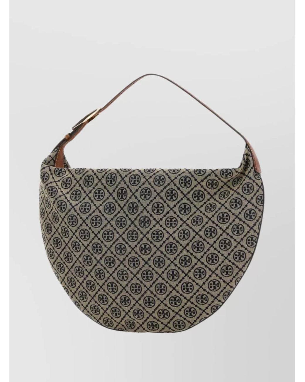 Tory Burch Gray T Monogram Jacquard Shoulder Bag