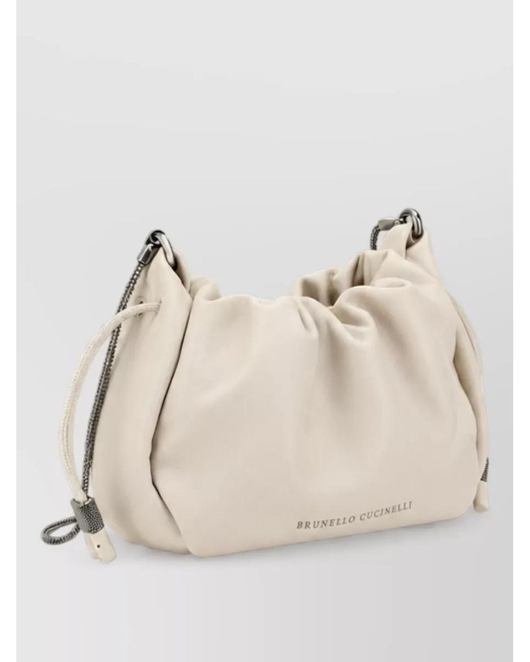 Brunello Cucinelli Natural Mini Leather Clutch Bag