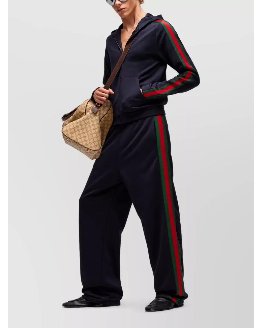 Gucci Blue Silk Wide-Leg Trousers for men