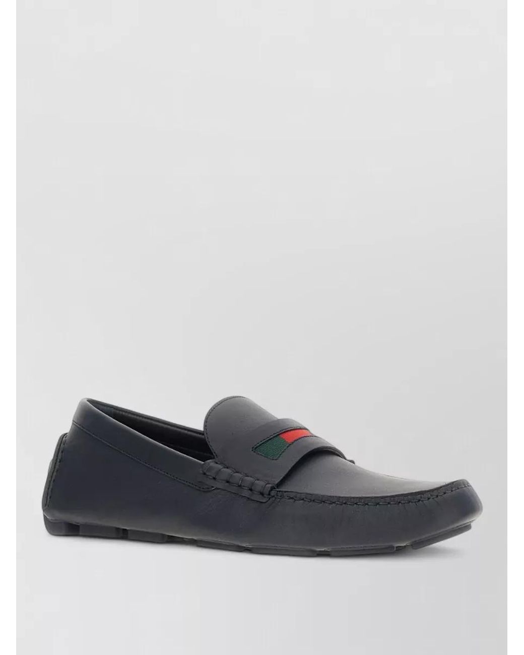 Gucci Gray Leather Driver Loafers for men