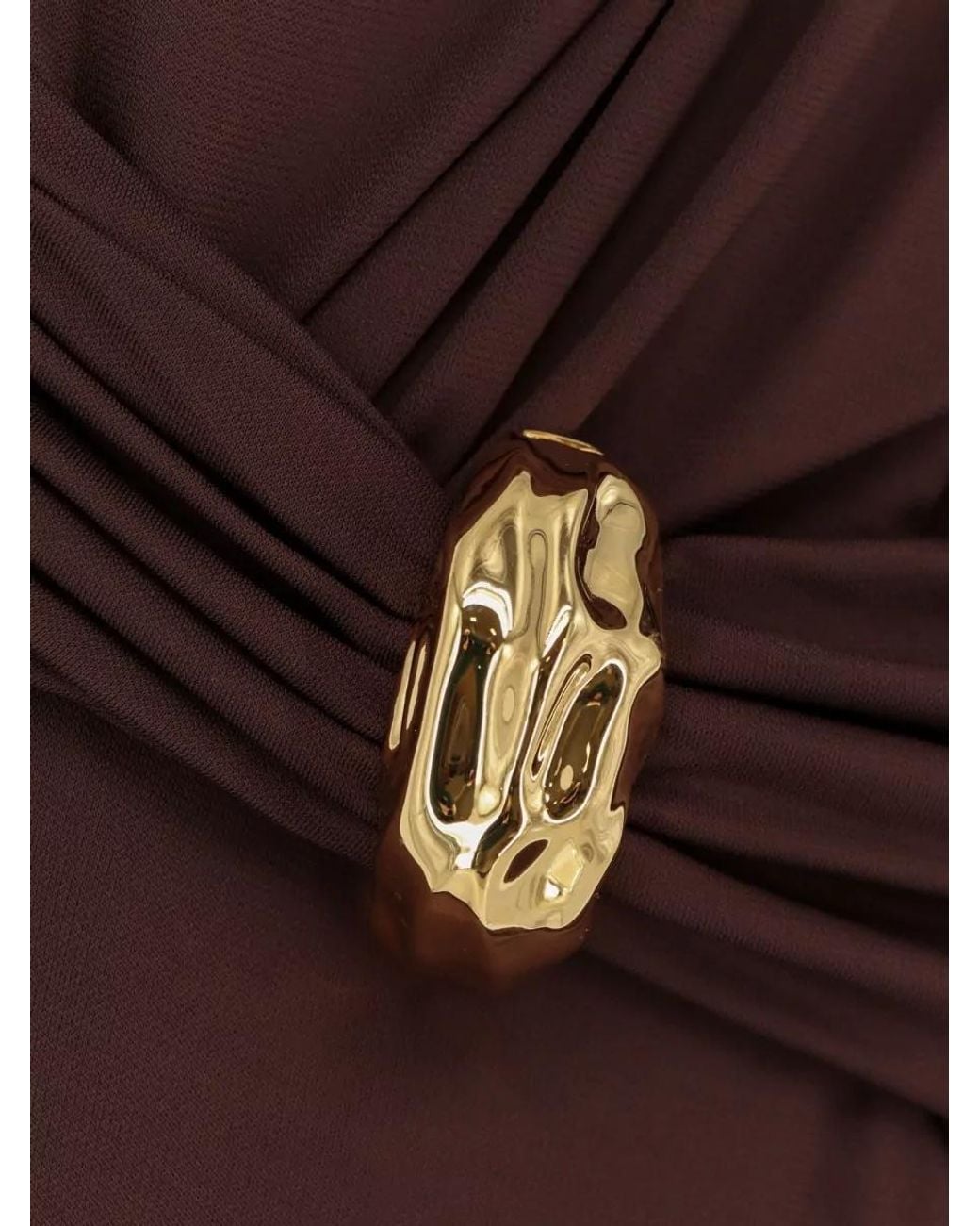 Elisabetta Franchi Purple Viscose One-Shoulder Draped Maxi Dress
