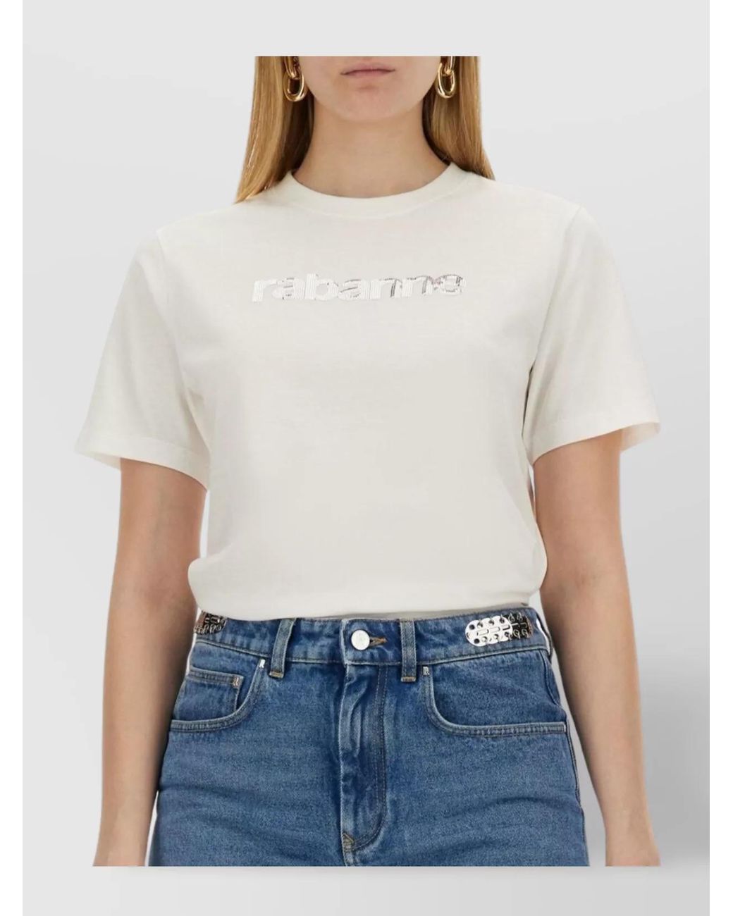 Rabanne White Logo-Print T-Shirt