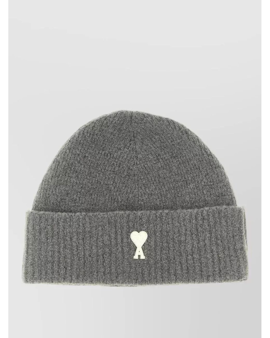 AMI Gray Ribbed Alpaca Beanie