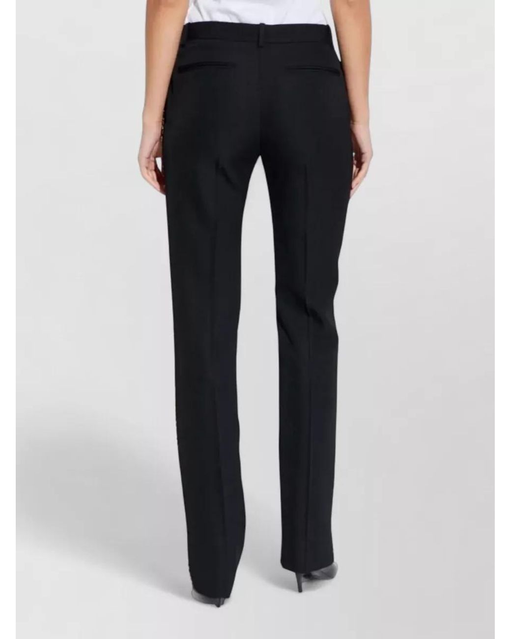 Versace Blue Wool Straight Trousers