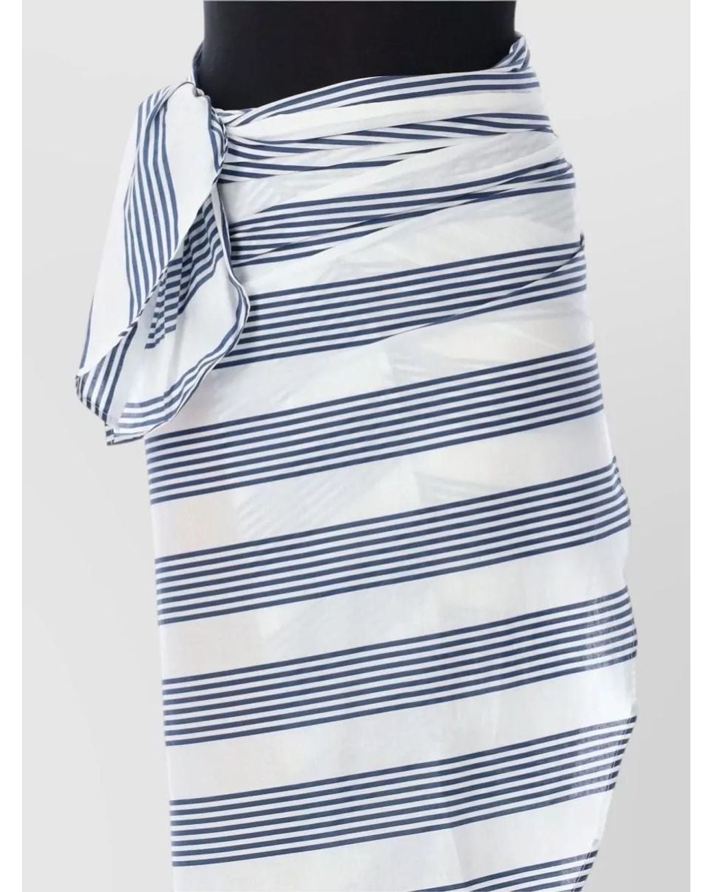 Frankie Shop Blue Cotton Wrap Skirt