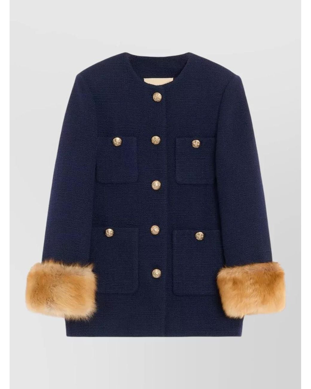Valentino Garavani Blue Wool Single Breasted Coat