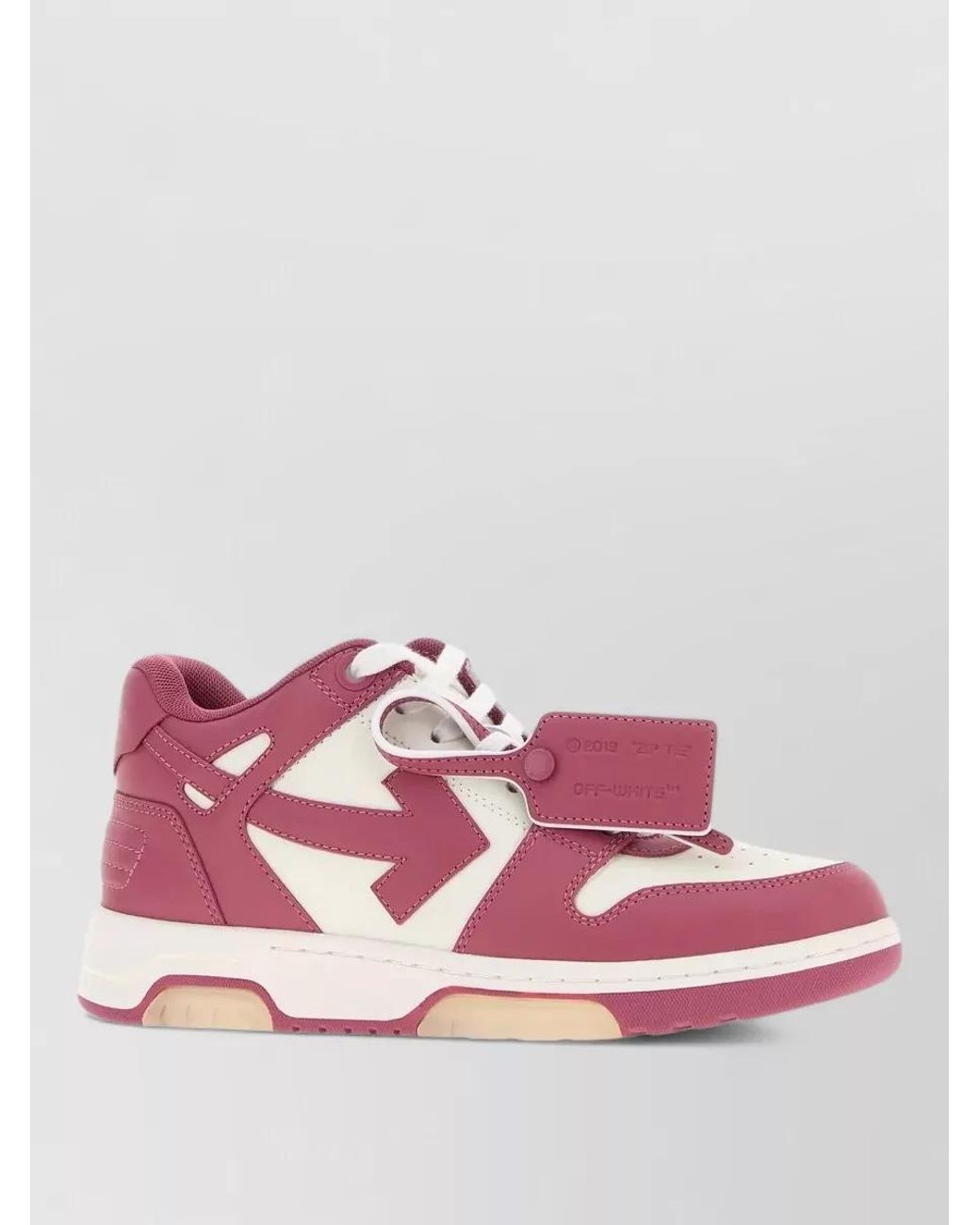 Off-White c/o Virgil Abloh Pink Leather Out Of Office Low-Top Sneakers