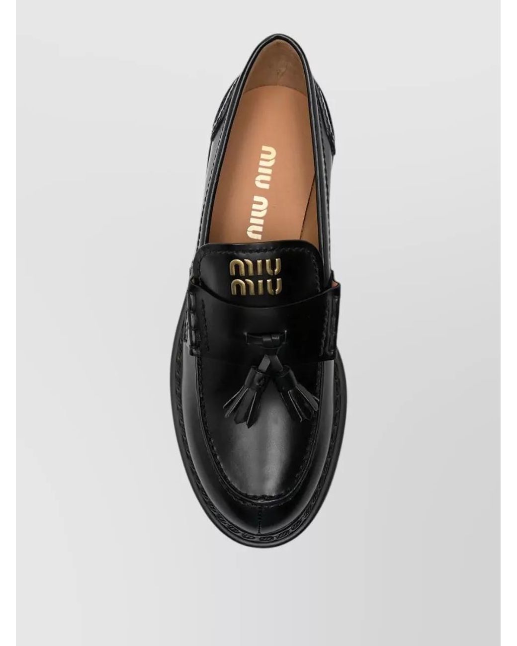 Miu Miu Black Leather Loafers