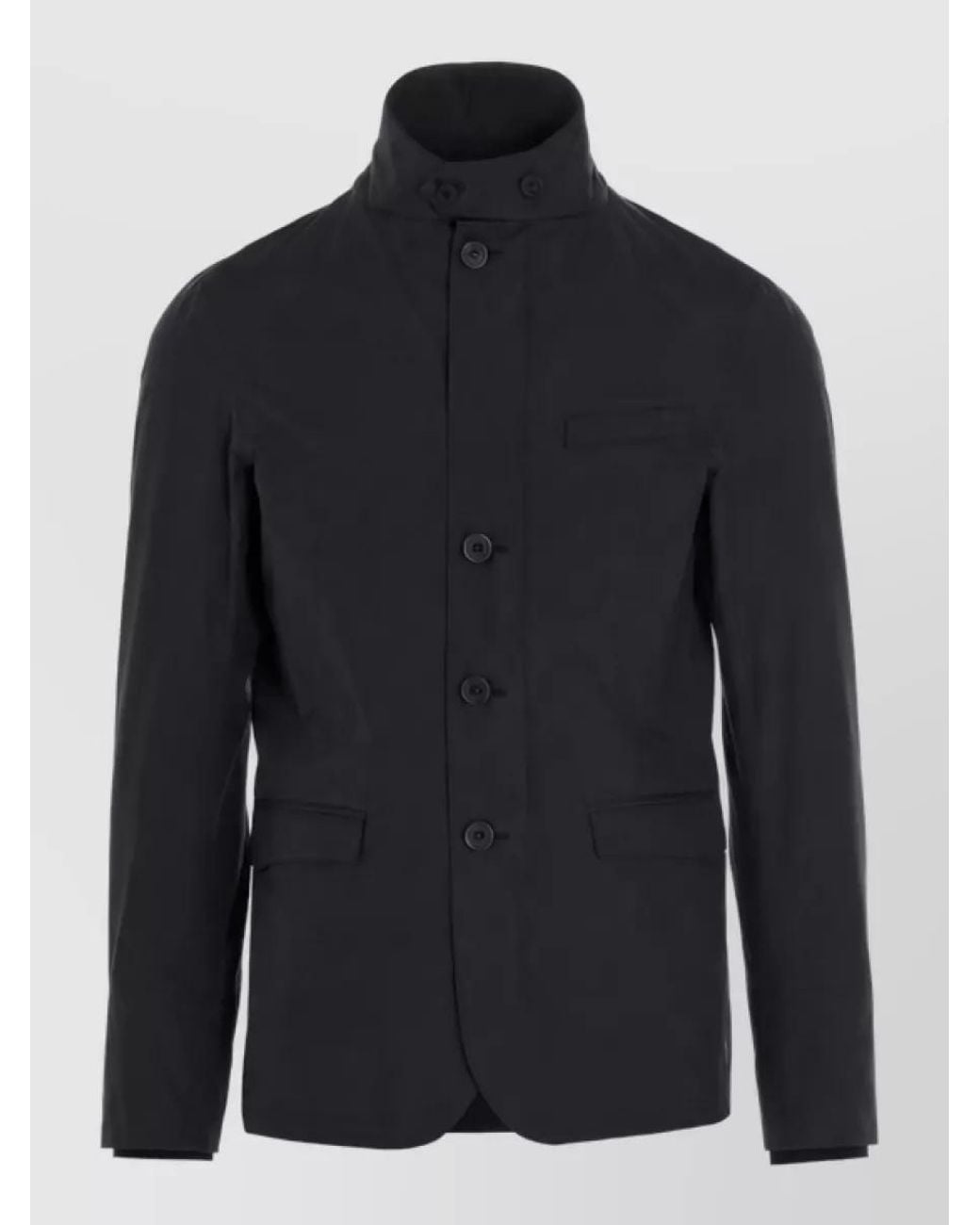 Herno Blue Polyester Single-Breasted Coat for men
