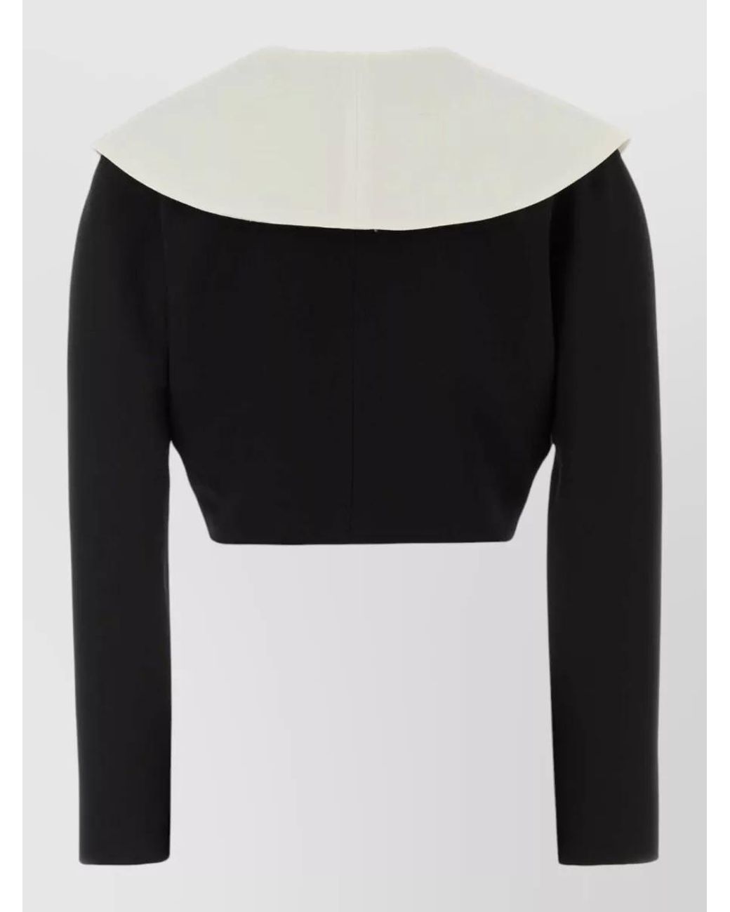 Alessandra Rich Black Wool Crepe Blazer