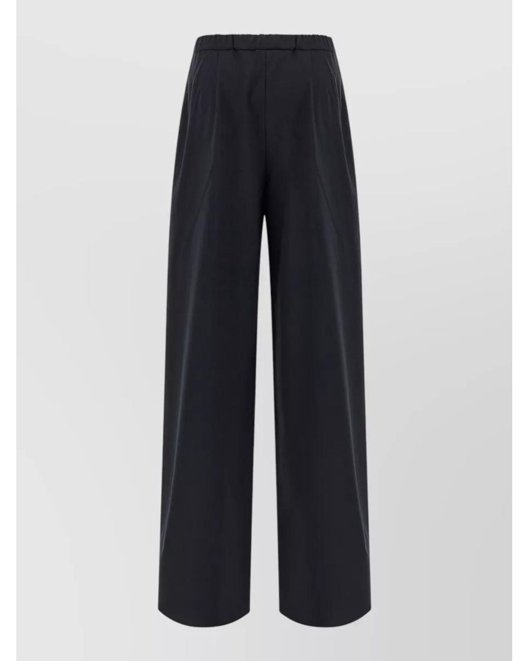 Max Mara Blue Virgin Wool Wide-Leg Trousers