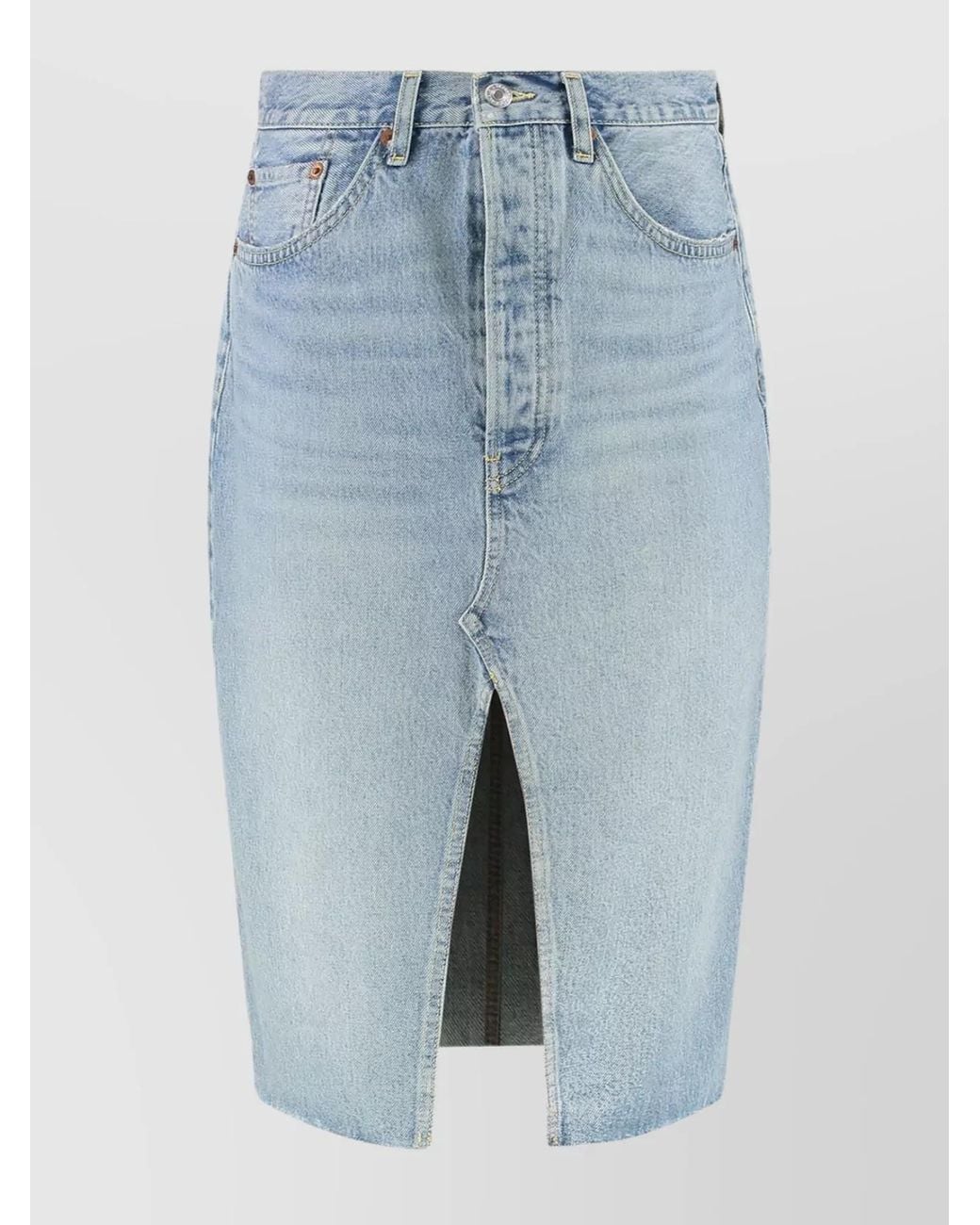Re/done Blue Denim Skirt