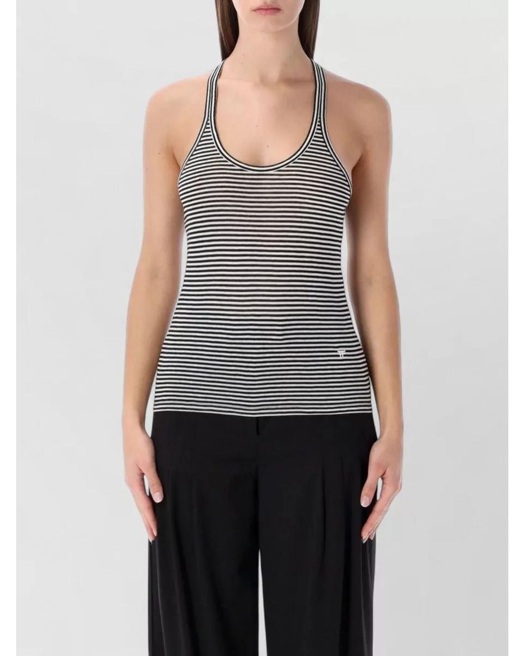 Tom Ford Gray Striped Viscose Racerback Top