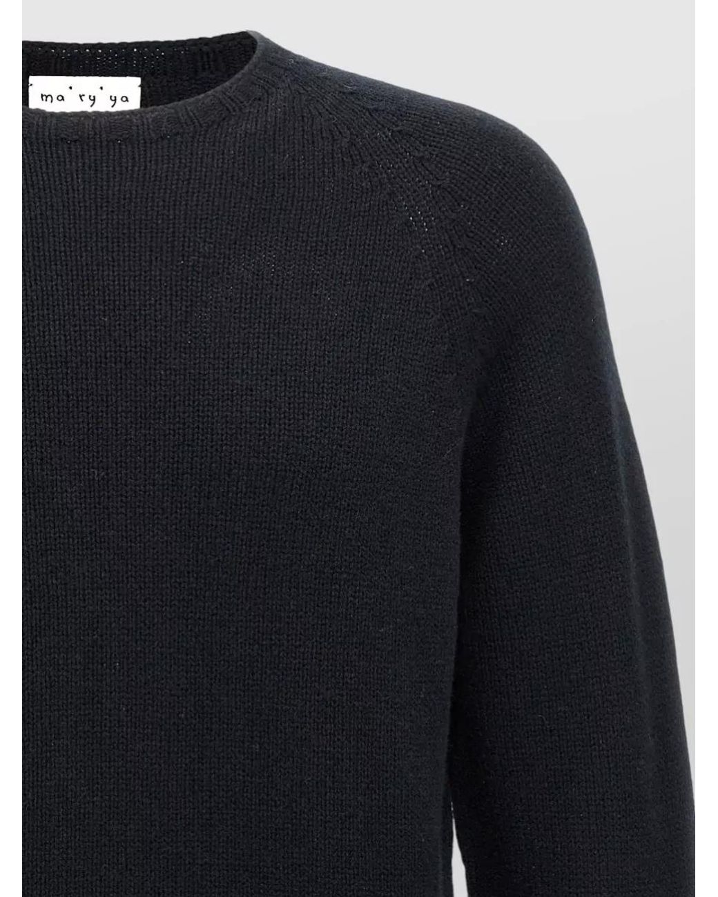 Ma'ry'ya Blue Wool Silk Cashmere Crew-Neck Sweater for men