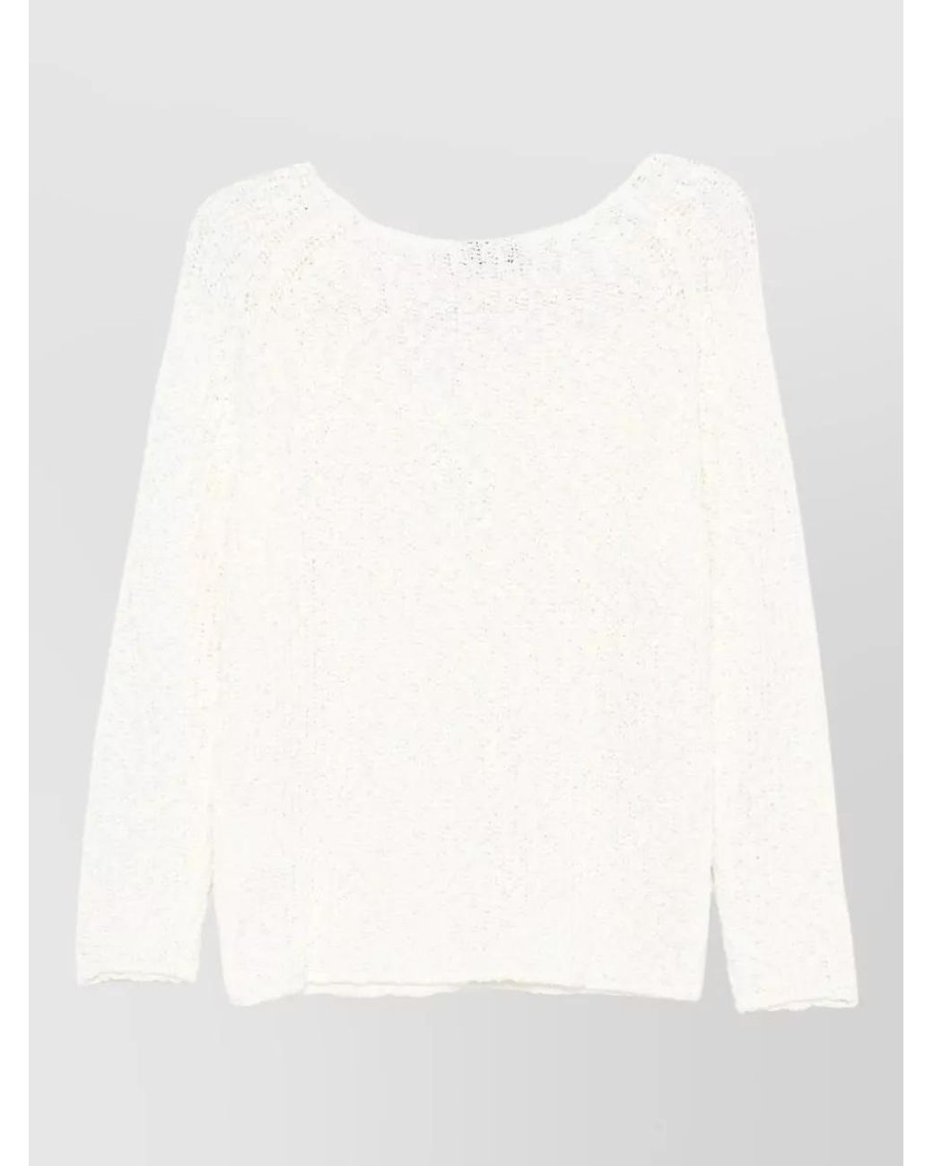 DUNST White Open-Knit Scoop-Neck Jumper