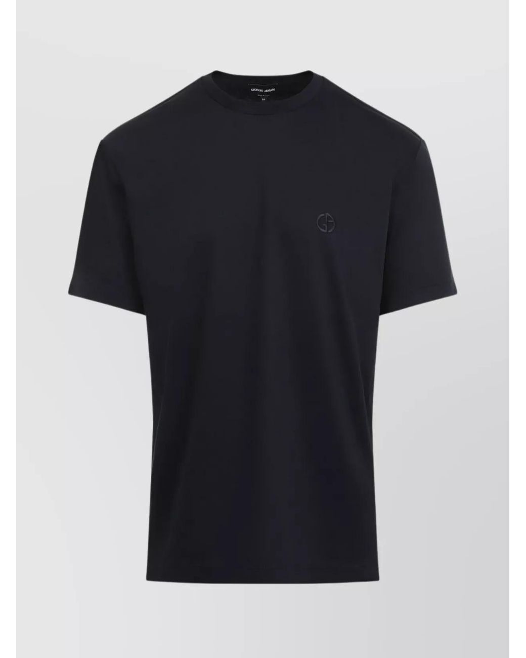 Giorgio Armani Black Cotton Crew Neck T-Shirt for men