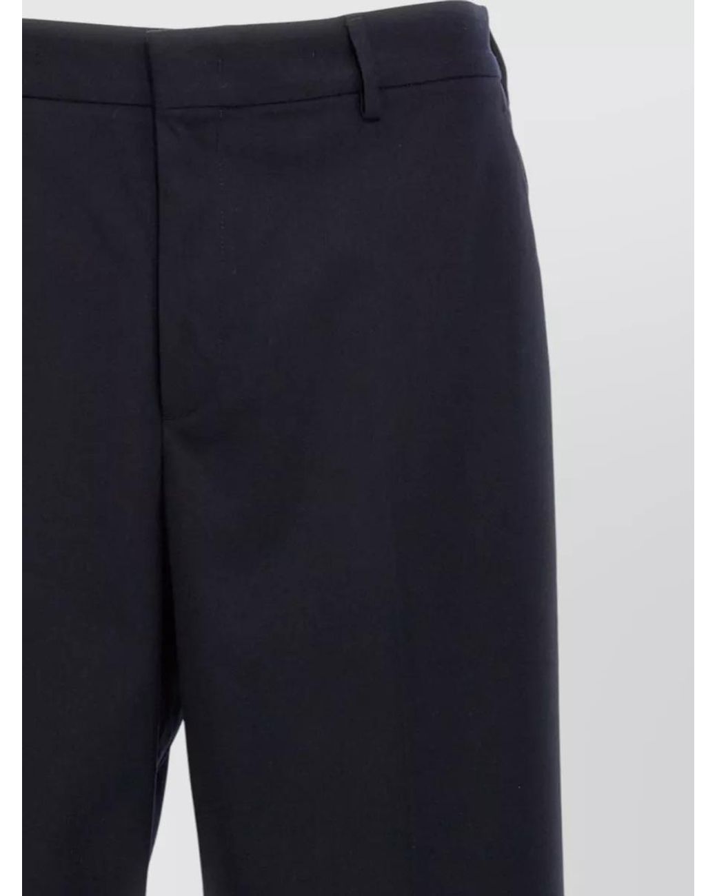 Cellar Door Blue Cotton Blend Straight-Leg Trousers for men
