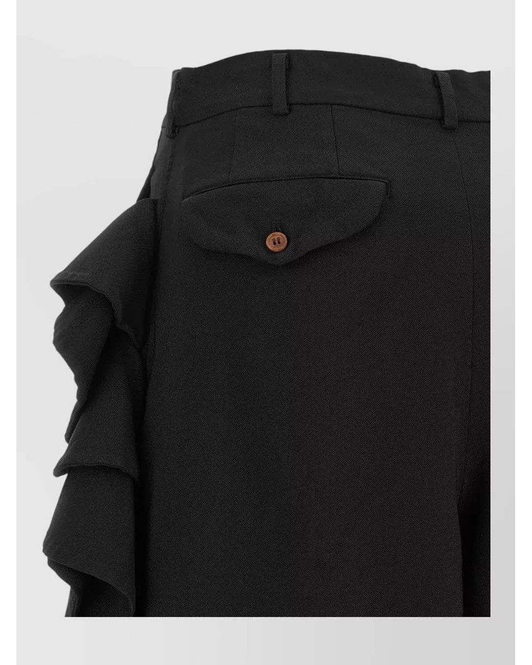 Comme des Garçons Black Wide-Leg Ruffled Cropped Trousers for men