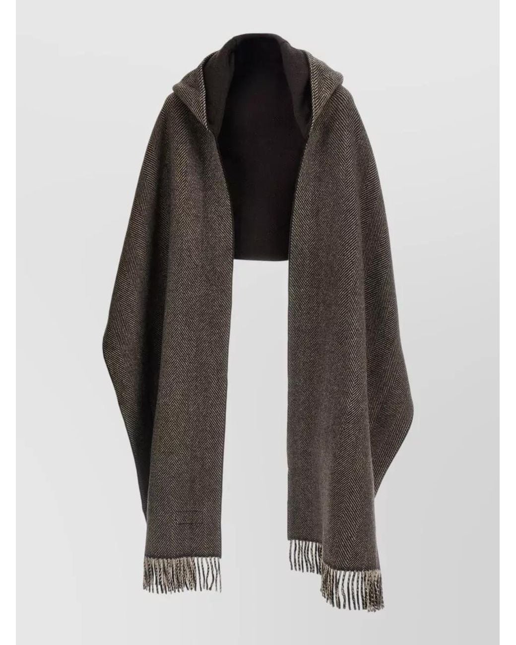Brunello Cucinelli Black Cashmere Reversible Hooded Scarf