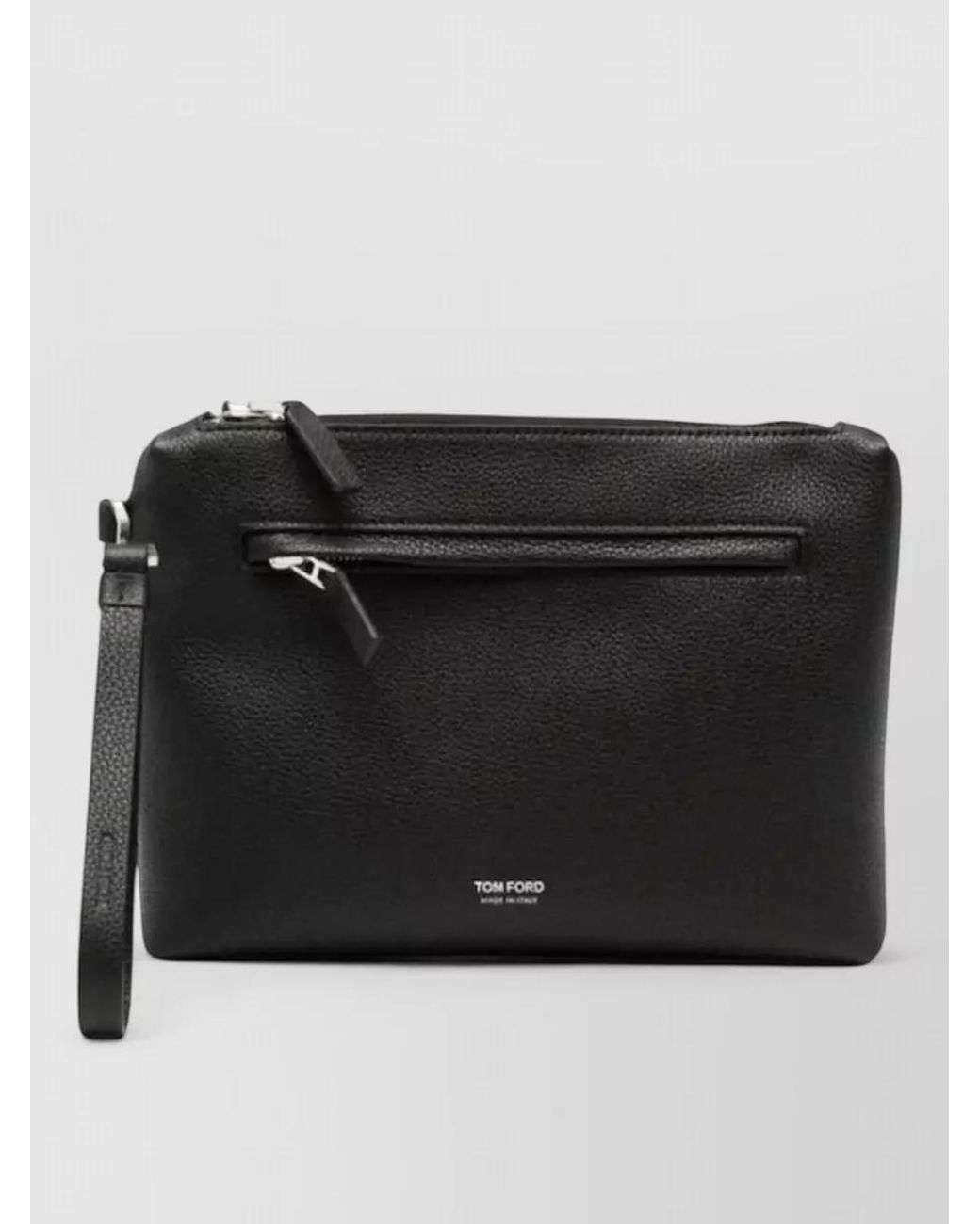 Tom Ford Black Leather Wristlet Clutch Bag for men