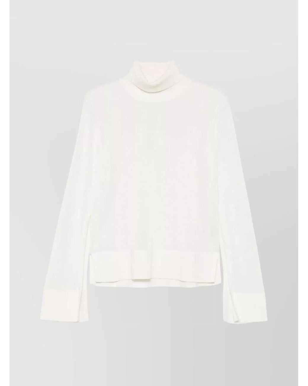 Totême White High Neck Knit Jumper