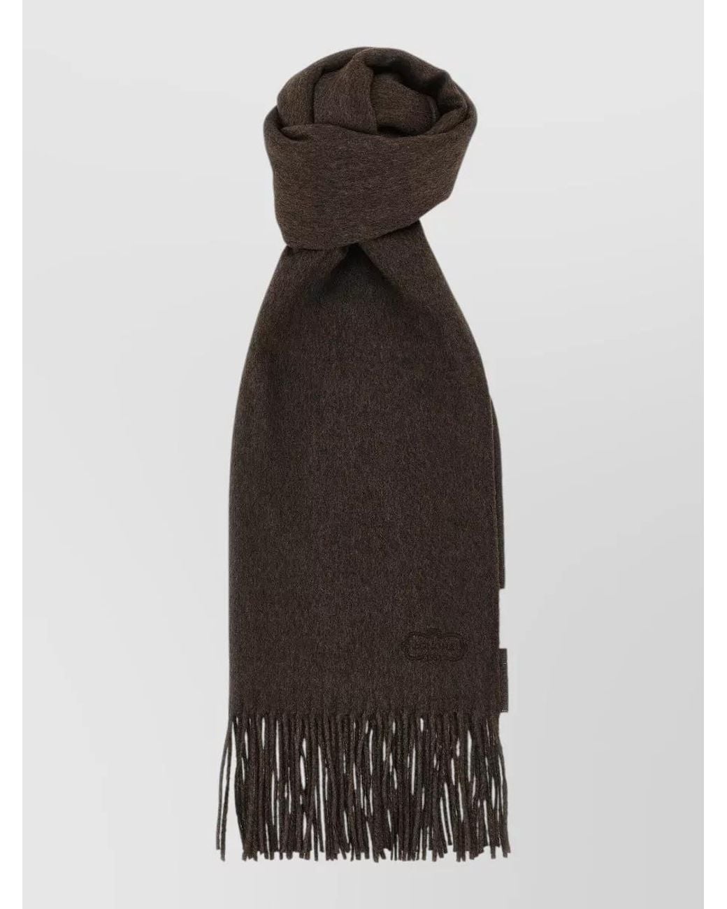 Agnona Black Silk Cashmere Fringed Scarf