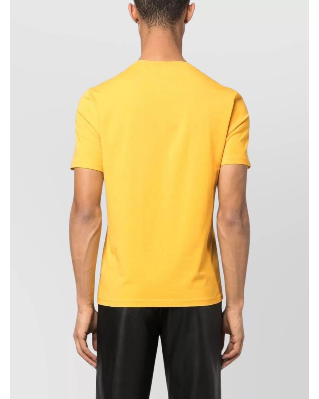 Moschino Yellow Logo Embroidered Short Sleeve T-Shirt for men