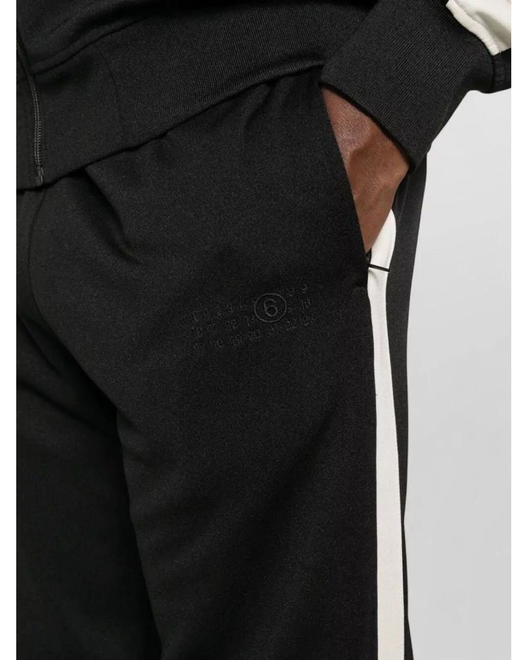 MM6 by Maison Margiela Black Logo Print Track Pants for men