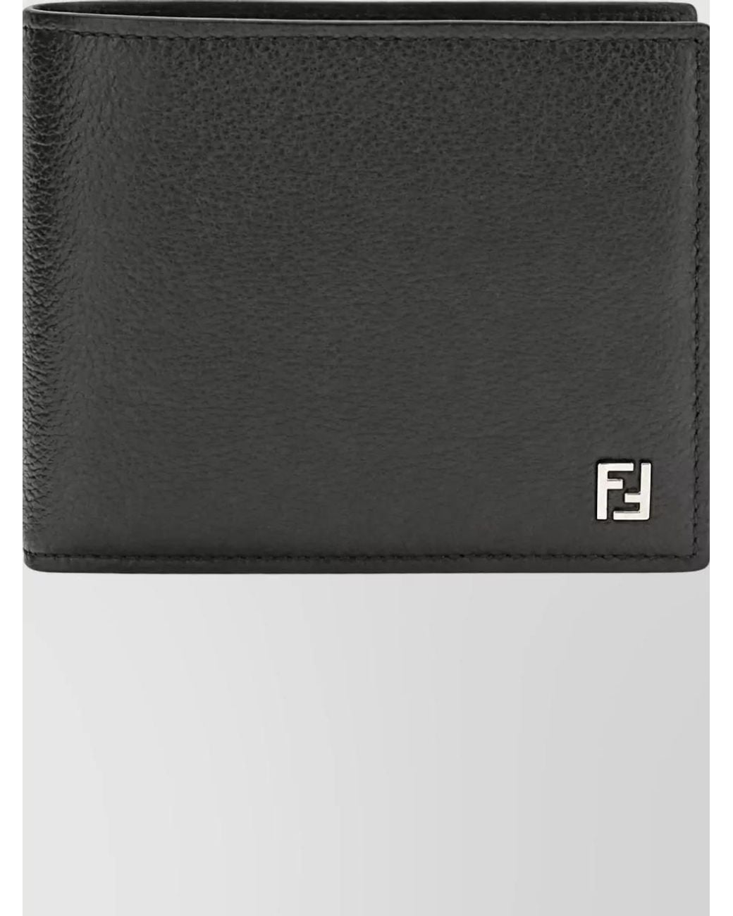 Fendi Black Leather Bifold Wallet for men