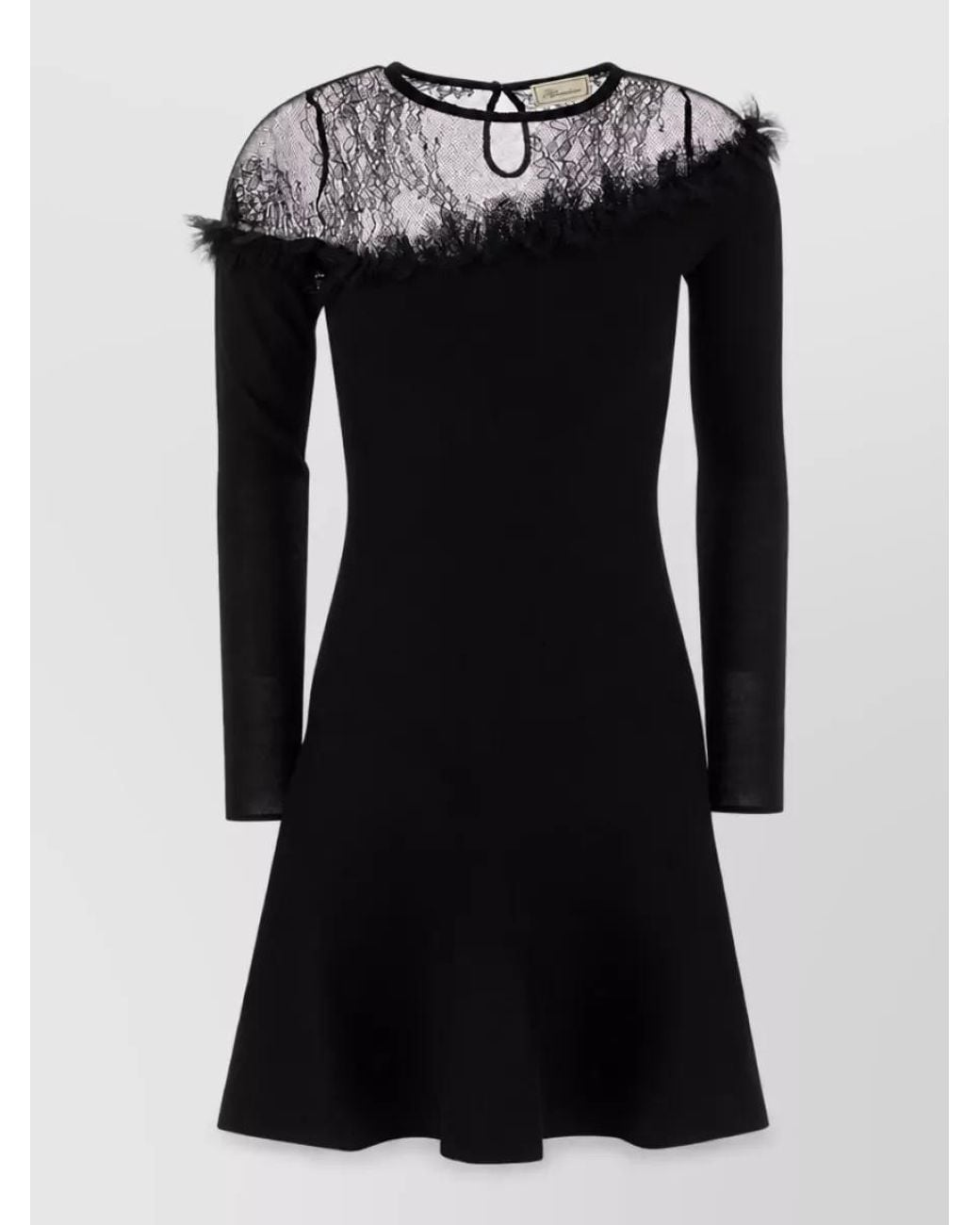 Blumarine Black Virgin Wool Mini Dress